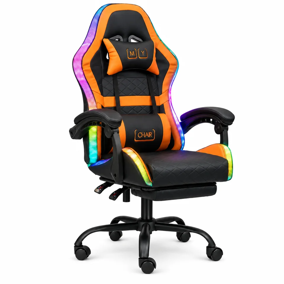 MYCHAIR Nova, Чёрный / оранжевый, с колонками